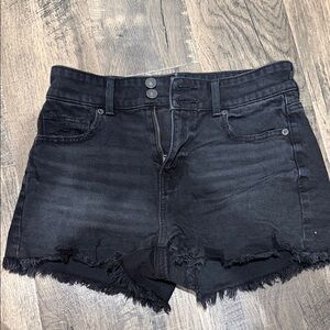 American Eagle Outfitters Black Distressed  Mom Jean Shorts